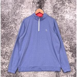 Rhoback Q Zip Large Mens Blue Quarter 1/4 Zip Pullover Sweatshirt